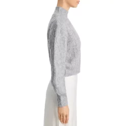 Best Sale 🔔 AQUA Cropped Balloon Sleeve Sweater - 100% Exclusive Light Gray ✔️ -AQUA Elegant shop unnamed file 529