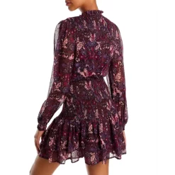 Wholesale ❤️ AQUA Floral Print Smocked Mini ❤️ Dress - 100% Exclusive Black/purple 🔥 -AQUA Elegant shop unnamed file 593