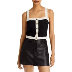 Brand new 😀 AQUA Tweed Button Front Tank - 100% Exclusive Black/white 😉