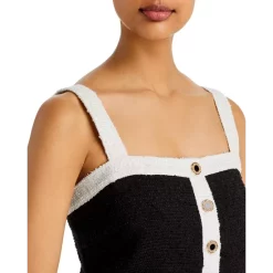 Brand new 😀 AQUA Tweed Button Front Tank - 100% Exclusive Black/white 😉 -AQUA Elegant shop unnamed file 602