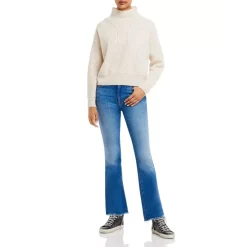 Discount ❤️ AQUA Novelty Stitch Cashmere Mock Neck Sweater - 100% Exclusive Hyacinth 😀 -AQUA Elegant shop unnamed file 605