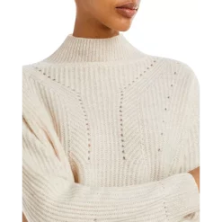 Discount ❤️ AQUA Novelty Stitch Cashmere Mock Neck Sweater - 100% Exclusive Hyacinth 😀 -AQUA Elegant shop unnamed file 608