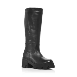 Brand new 😀 AQUA Women's Goal Platform 🔥 Boots - 100% Exclusive Black Leather ❤️ -AQUA Elegant shop unnamed file 616