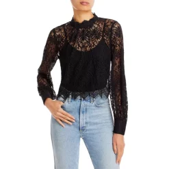 Wholesale 🧨 AQUA Lace Crop Top - 100% Exclusive Black ⭐