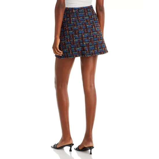 Outlet ❤️ AQUA Tweed Mini 🛒 Skirt - 100% Exclusive Black Multi ❤️ 3 Outlet ❤️ AQUA Tweed Mini 🛒 Skirt - 100% Exclusive Black Multi ❤️ - Image 3