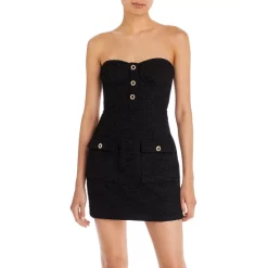 New 👍 AQUA Strapless Mini Dress - 100% Exclusive Black/gold 👏