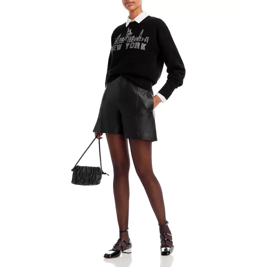 New โ๏ธ AQUA New York Intarsia Cashmere Sweater - 100% Exclusive Black ๐ 7 New โ๏ธ AQUA New York Intarsia Cashmere Sweater - 100% Exclusive Black ๐ - Image 7