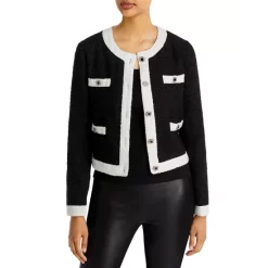 Cheapest ✔️ AQUA Tweed Cropped Jacket - 100% Exclusive Black/white 😉