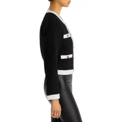 Cheapest ✔️ AQUA Tweed Cropped Jacket - 100% Exclusive Black/white 😉 -AQUA Elegant shop unnamed file 725