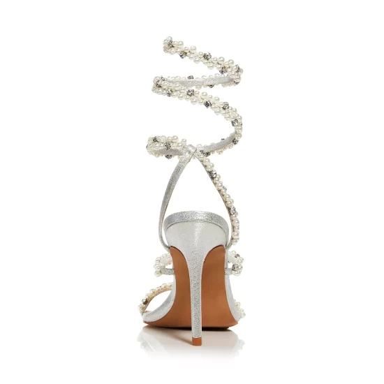 Cheapest โญ AQUA ๐ Women's Duet Embellished Ankle Strap High Heel Sandals - 100% Exclusive Silver โจ 5 Cheapest โญ AQUA ๐ Women's Duet Embellished Ankle Strap High Heel Sandals - 100% Exclusive Silver โจ - Image 5