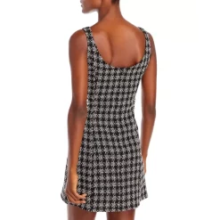 Cheapest 🔔 AQUA Tweed Cutout Mini Dress Black/white 🎁 -AQUA Elegant shop unnamed file 783