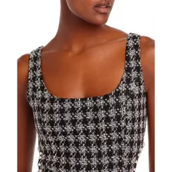 Cheapest 🔔 AQUA Tweed Cutout Mini Dress Black/white 🎁 -AQUA Elegant shop unnamed file 786