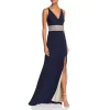 Cheap ✔️ AQUA Embellished-Waist Gown - 100% Exclusive Navy/silver ✔️