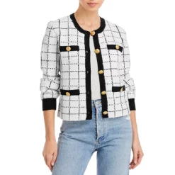 Cheapest 😀 AQUA Printed Button Front Cardigan - 100% Exclusive White/black 🤩