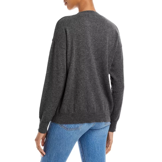 Promo ๐ AQUA Skull Intarsia Cashmere Sweater - 100% Exclusive Dark Gray/white ๐งจ 3 Promo ๐ AQUA Skull Intarsia Cashmere Sweater - 100% Exclusive Dark Gray/white ๐งจ - Image 3