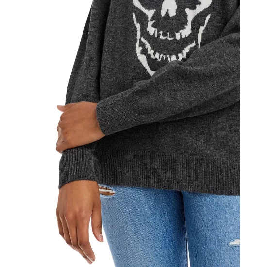Promo ๐ AQUA Skull Intarsia Cashmere Sweater - 100% Exclusive Dark Gray/white ๐งจ 6 Promo ๐ AQUA Skull Intarsia Cashmere Sweater - 100% Exclusive Dark Gray/white ๐งจ - Image 6