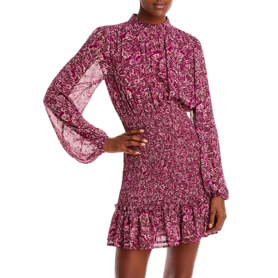 Budget ๐ AQUA Floral Dot Print Smocked Mini ๐ Dress - 100% Exclusive Pink Multi โญ 1 Budget ๐ AQUA Floral Dot Print Smocked Mini ๐ Dress - 100% Exclusive Pink Multi โญ