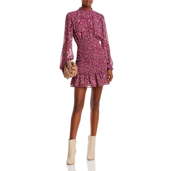 Budget ๐ AQUA Floral Dot Print Smocked Mini ๐ Dress - 100% Exclusive Pink Multi โญ 2 Budget ๐ AQUA Floral Dot Print Smocked Mini ๐ Dress - 100% Exclusive Pink Multi โญ - Image 2