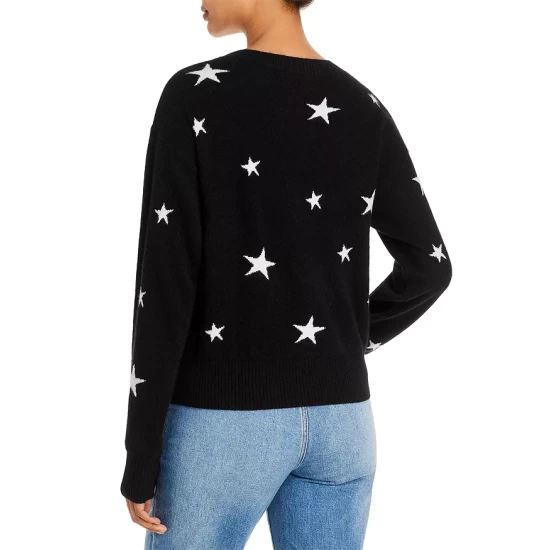 Cheapest 🧨 AQUA Star Intarsia Cashmere Sweater - 100% Exclusive Black/white 🥰 3 Cheapest 🧨 AQUA Star Intarsia Cashmere Sweater - 100% Exclusive Black/white 🥰 - Image 3