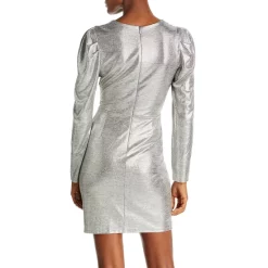 Cheap 💯 AQUA Sine Metallic V Neck Dress - 100% Exclusive Silver Metallic 🧨 -AQUA Elegant shop unnamed file 850