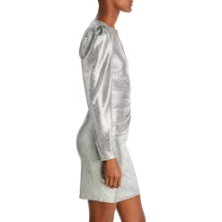 Cheap 💯 AQUA Sine Metallic V Neck Dress - 100% Exclusive Silver Metallic 🧨 -AQUA Elegant shop unnamed file 852