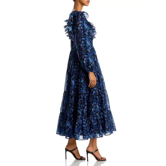 Brand new ❤️ AQUA Paisley Print Tiered Maxi ✨ Dress - 100% Exclusive Blue/black ✨ 4 Brand new ❤️ AQUA Paisley Print Tiered Maxi ✨ Dress - 100% Exclusive Blue/black ✨ - Image 4