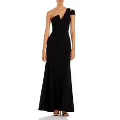 Top 10 👍 AQUA One-Shoulder Ruffled Gown - 100% Exclusive Black ⌛