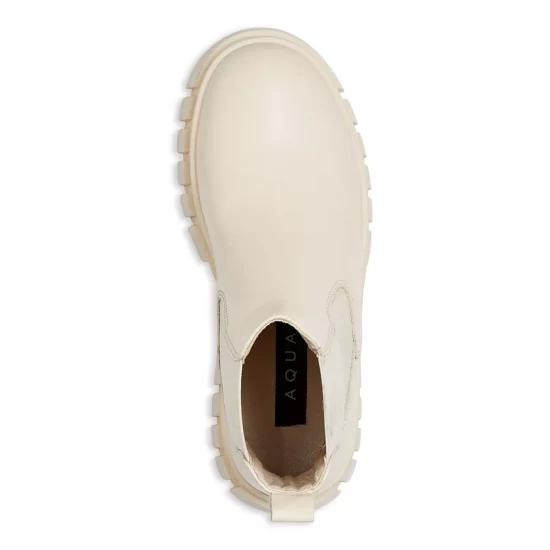 Outlet 🤩 AQUA Women's Bonds Stretch Platform Ankle Booties - 100% Exclusive Black Leather 🌟 3 Outlet 🤩 AQUA Women's Bonds Stretch Platform Ankle Booties - 100% Exclusive Black Leather 🌟 - Image 3