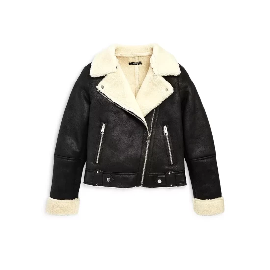 Discount 🎉 AQUA ❤️ Girls' Faux Shearling Aviator Jacket, Big Kid - 100% Exclusive Black/ivory ✨ 1 Discount 🎉 AQUA ❤️ Girls' Faux Shearling Aviator Jacket, Big Kid - 100% Exclusive Black/ivory ✨