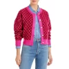 Cheap 🔔 AQUA Imitation Pearl Button Plaid Cardigan - 100% Exclusive Pop Pink/burgundy 🎁