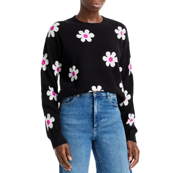 Top 10 π₯ AQUA Daisy Intarsia Cashmere Sweater - 100% Exclusive Black Combo π 1 Top 10 π₯ AQUA Daisy Intarsia Cashmere Sweater - 100% Exclusive Black Combo π