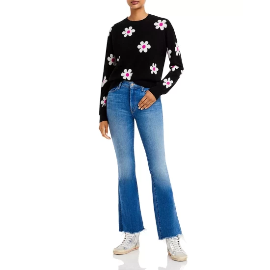 Top 10 π₯ AQUA Daisy Intarsia Cashmere Sweater - 100% Exclusive Black Combo π 2 Top 10 π₯ AQUA Daisy Intarsia Cashmere Sweater - 100% Exclusive Black Combo π - Image 2