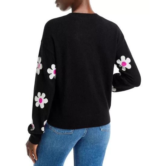 Top 10 π₯ AQUA Daisy Intarsia Cashmere Sweater - 100% Exclusive Black Combo π 3 Top 10 π₯ AQUA Daisy Intarsia Cashmere Sweater - 100% Exclusive Black Combo π - Image 3