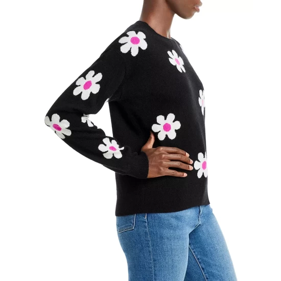 Top 10 π₯ AQUA Daisy Intarsia Cashmere Sweater - 100% Exclusive Black Combo π 4 Top 10 π₯ AQUA Daisy Intarsia Cashmere Sweater - 100% Exclusive Black Combo π - Image 4