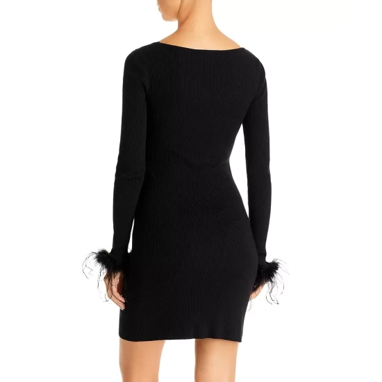Best reviews of ✔️ AQUA Feather Trim Ribbed Knit Dress - 100% Exclusive Black ❤️ 3 Best reviews of ✔️ AQUA Feather Trim Ribbed Knit Dress - 100% Exclusive Black ❤️ - Image 3