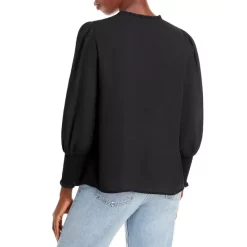 Top 10 😀 AQUA Smocked Sleeve Blouse - 100% Exclusive Black 👍 -AQUA Elegant shop unnamed file 953