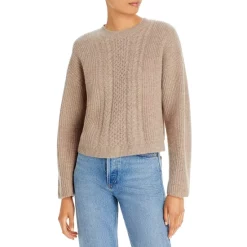 Best Pirce ❤️ AQUA Novelty Stitch Cashmere Sweater - 100% Exclusive Baby's Breath 👏