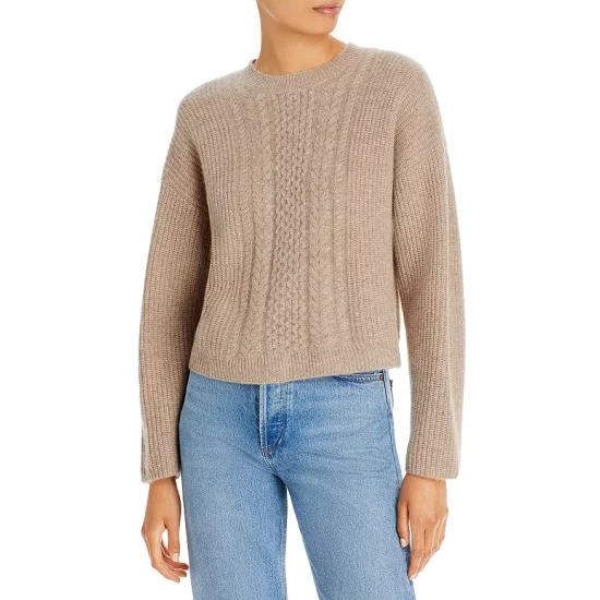 Best Pirce ❤️ AQUA Novelty Stitch Cashmere Sweater - 100% Exclusive Baby's Breath 👏 1 Best Pirce ❤️ AQUA Novelty Stitch Cashmere Sweater - 100% Exclusive Baby's Breath 👏