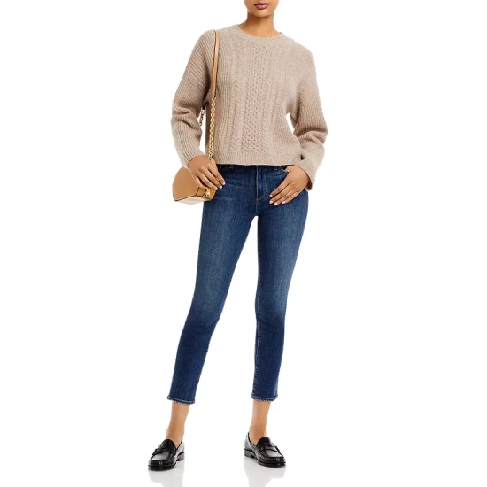 Best Pirce ❤️ AQUA Novelty Stitch Cashmere Sweater - 100% Exclusive Baby's Breath 👏 2 Best Pirce ❤️ AQUA Novelty Stitch Cashmere Sweater - 100% Exclusive Baby's Breath 👏 - Image 2