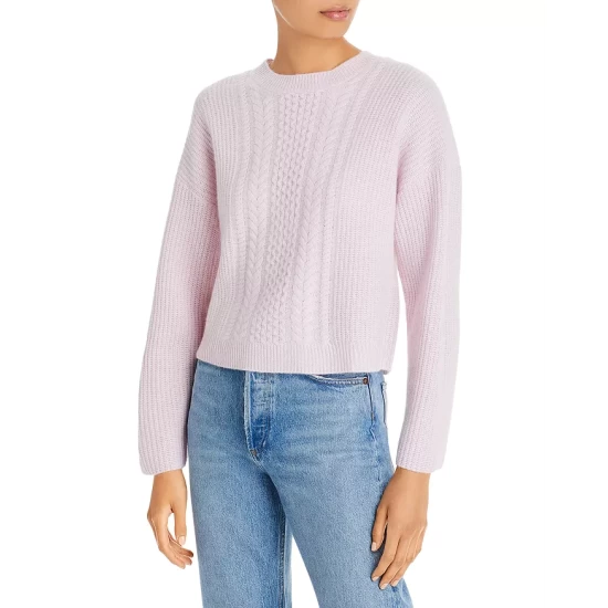 Best Pirce ❤️ AQUA Novelty Stitch Cashmere Sweater - 100% Exclusive Baby's Breath 👏 7 Best Pirce ❤️ AQUA Novelty Stitch Cashmere Sweater - 100% Exclusive Baby's Breath 👏 - Image 7