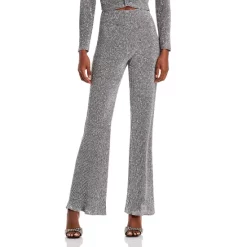 Best Sale 🎁 AQUA Sequined Metallic Flare Pants - 100% Exclusive Silver 🧨