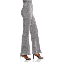 Best Sale 🎁 AQUA Sequined Metallic Flare Pants - 100% Exclusive Silver 🧨 -AQUA Elegant shop unnamed file 978